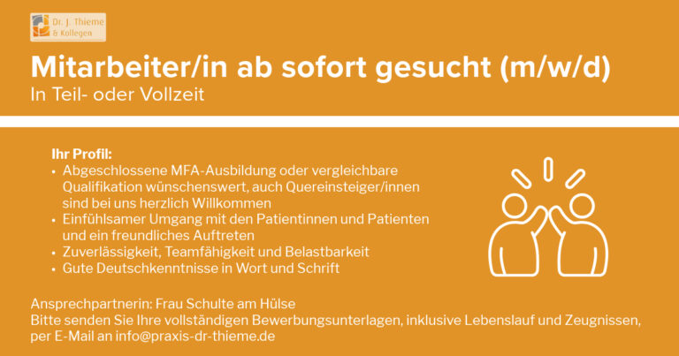 Mitarbeiter/in ab sofort gesucht